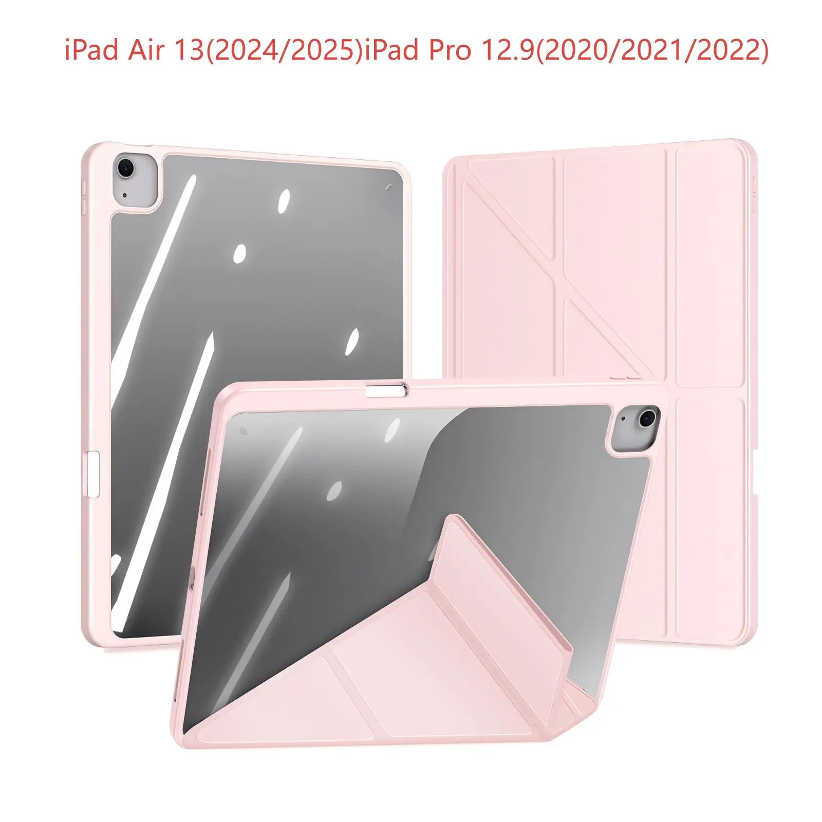 DUX DUCIS doorzichtig hoesje voor iPad Pro 11 2025/iPad Air 13/Mini6/7/iPad 10, afneembare hoes met styluspenhouder en automatische slaapwaakstand
