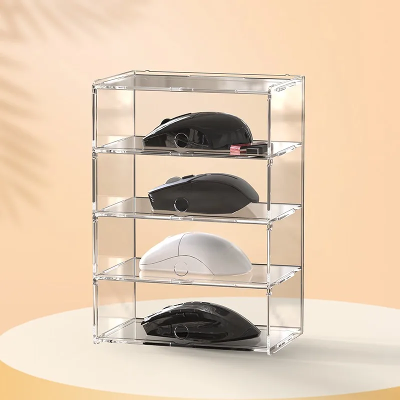 Mouse Storage Box Custom Transparen Acrylic Thick Drawer Display Rack E-sports Mechanical GameMouse Dustproof Display Stand