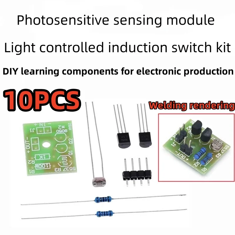 10PCS Light sensitive sensing module, light controlled sensing switch kit, electronic production, DIY learning, loose parts