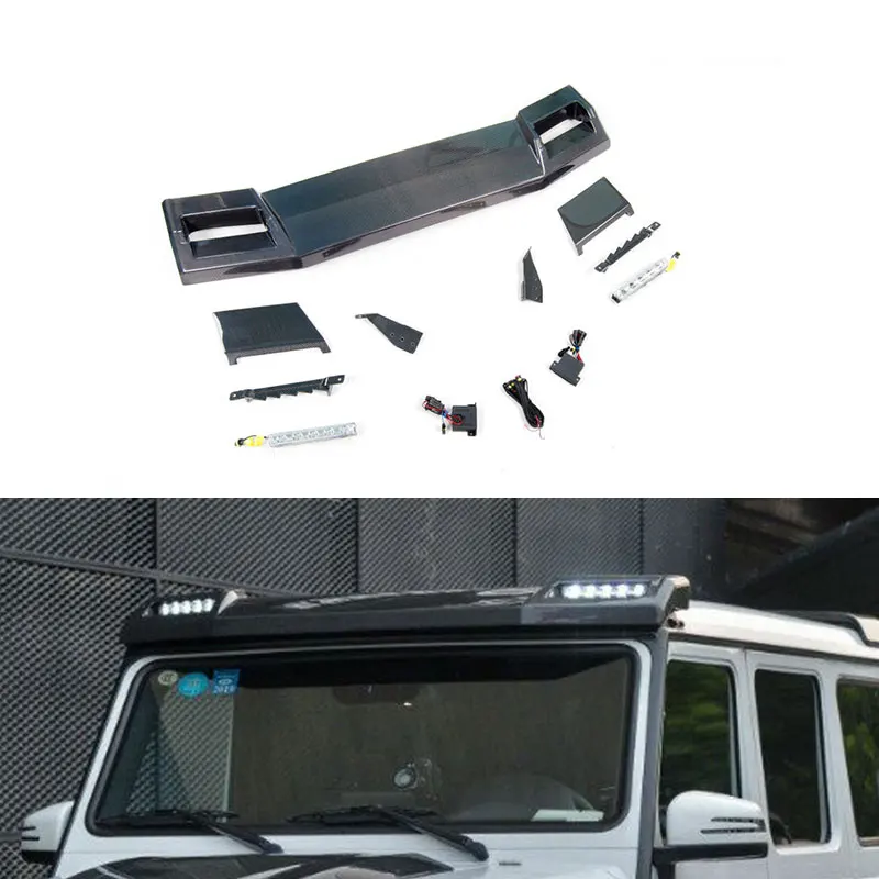

STLF1990~2018y G Class W463 Carbon Fiber 4*4 Style Accessories Car Body Kit Roof Spoiler Led Lights for Mercedes benz G500 G63