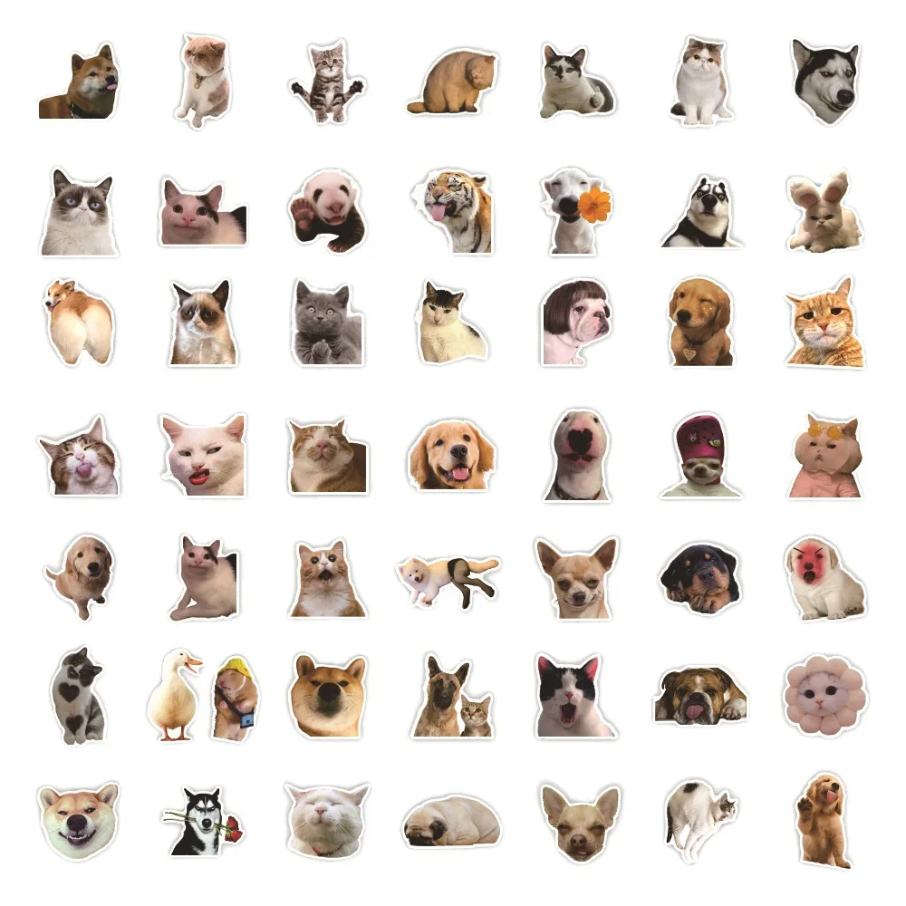 10/30/50pcs Mix Animal Cat Meme Graffiti Stickers Toy Scrapbook Notebook Stationary Guitar Waterproof Funny Sticker Decals