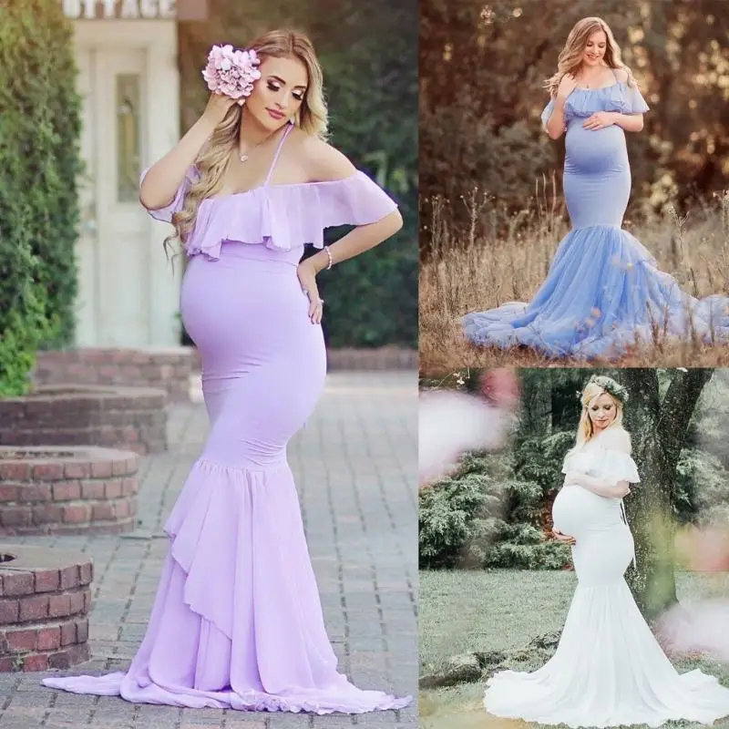 Lovely Maternity Dress With Flared Perfect For Celebrations Festivals