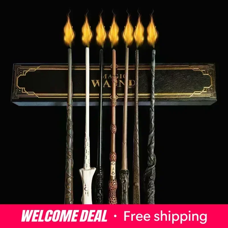 Beast Kingdom Leuchtender Zauberstab mit Feueratem als Bühnenrequisite für Halloween, Weihnachten, Cosplay-Partys und Kinderspielzeug