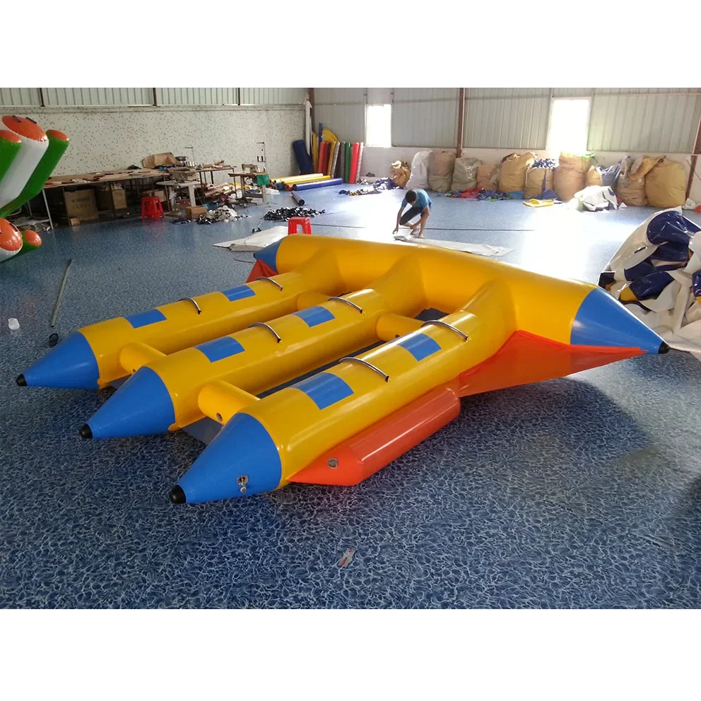 

Wholesale Water Inflatable Toys Water Sports Drag Game Flying Fish Boat PVC Inflatable Flying Fish 6 People Flying Fish