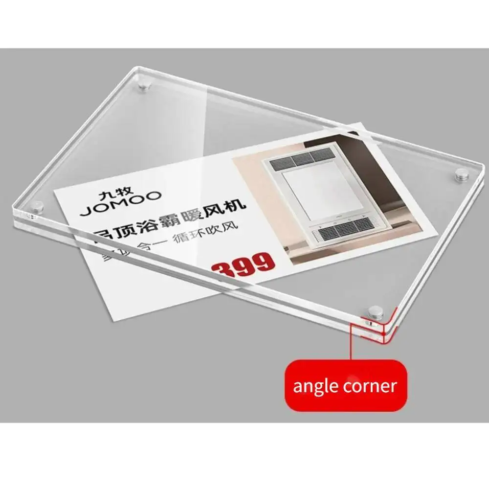 10pcs Acrylic Magnetic Price Tag Holder Transparent Wall-Mounted Display Stand Supermarket Retail Price Sign
