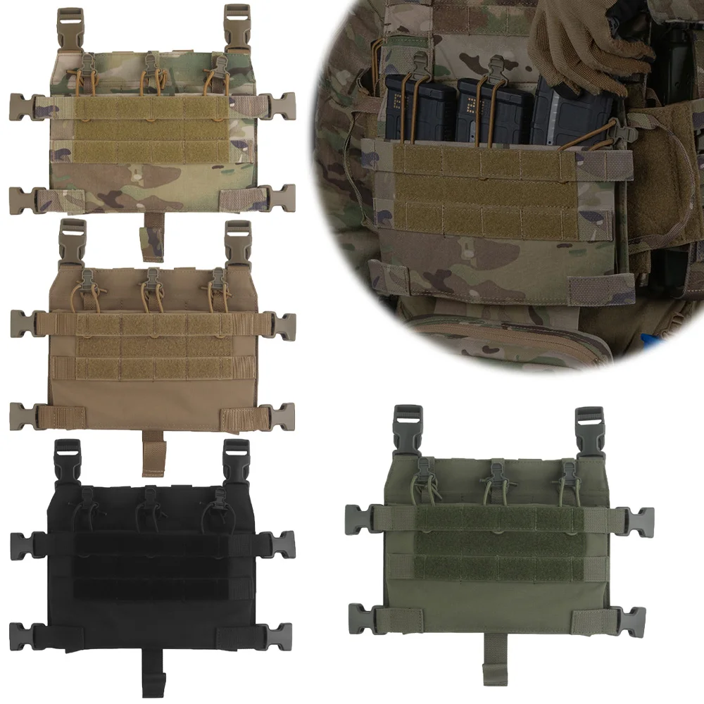 M4 Triple 5.56 กระเป๋านิตยสารแผงด้านหน้ากระเป๋าเป้สะพายหลังล่าสัตว์แขวนอุปกรณ์เสริมขยาย