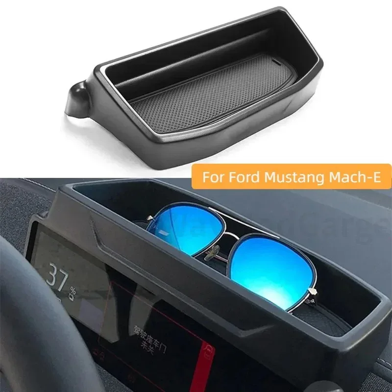 For Ford Mustang Mach-E Dashboard Screen Back Storage Box Container Holder Tray Storage Box Organizer Holdern Car Accessories