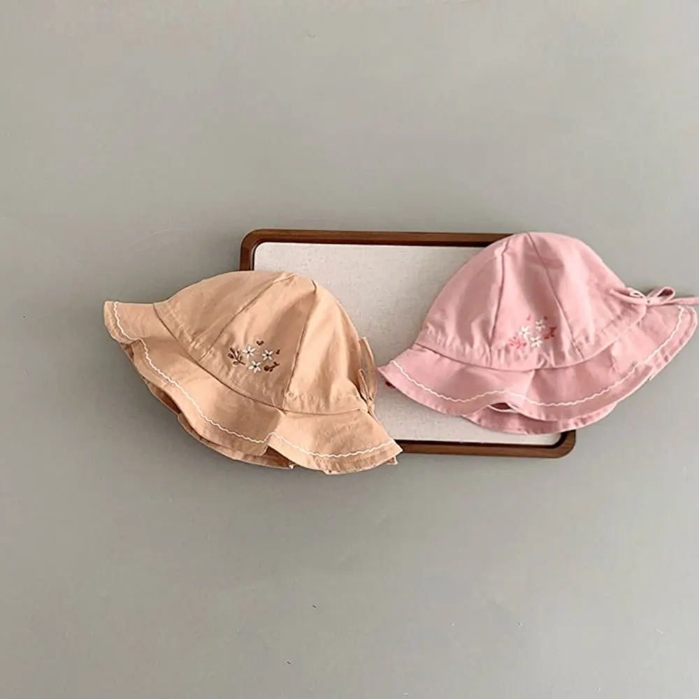 

Регулируемая шляпа-ведро с цветочным узором для младенцев, плиссированная детская шляпа от солнца с сердечками и солнцезащитным кремом, шляпа рыбака с широкими полями для малышей, шляпа для девочек