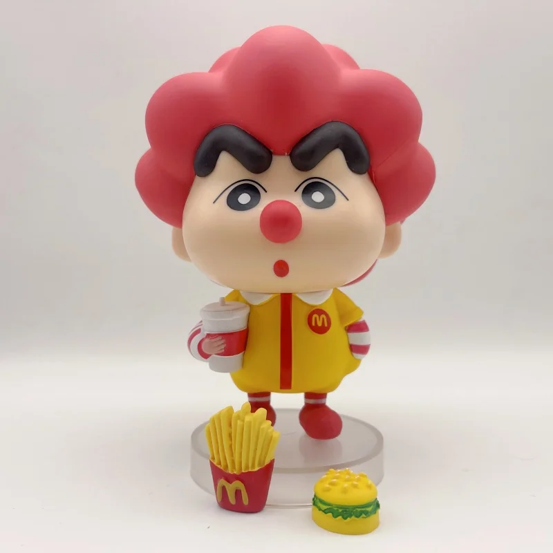 12.5cm Trendy Play Q Edition Mcdonald'S Crayon Shin Chan Handmade Doll, Kfc Shin Chan Doll, Car Mounted Desktop Decoration Toy D