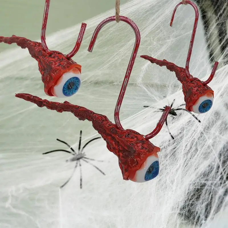 찢어진 가짜 눈알 죽은 머리 소품, 후크 장식 고딕 안구, 유령의 집용 공포 영화 소품