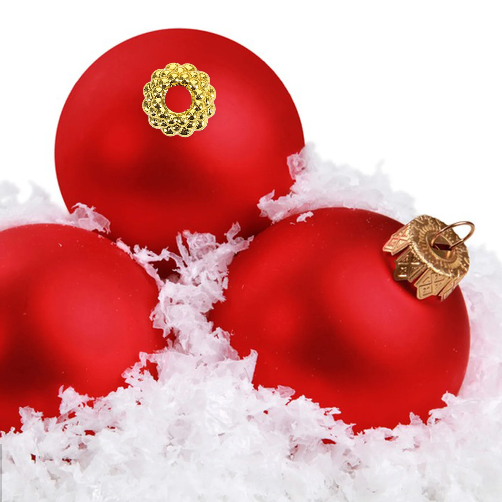 

100pcs Christmas Ball Ornament Caps Plastic Xmas Decorative Ball Cap Holiday Tree Pendant Tops Diy Christmas Decorations