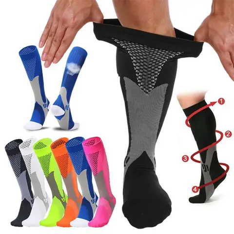 Compression Socks Travelers Socks Football Soccer Thigh Long Tube Unisex Outdoor Sports Nurses Stockings For Men Women