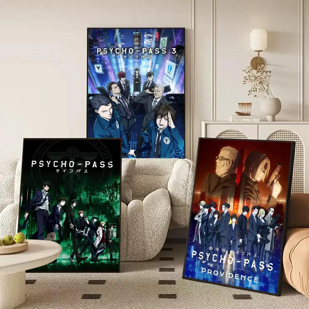 Anime P-Psycho Pass Poster Self Adhesive Wall Stickers Removable Room Decor Aesthetic Space Murals Fancy Gift