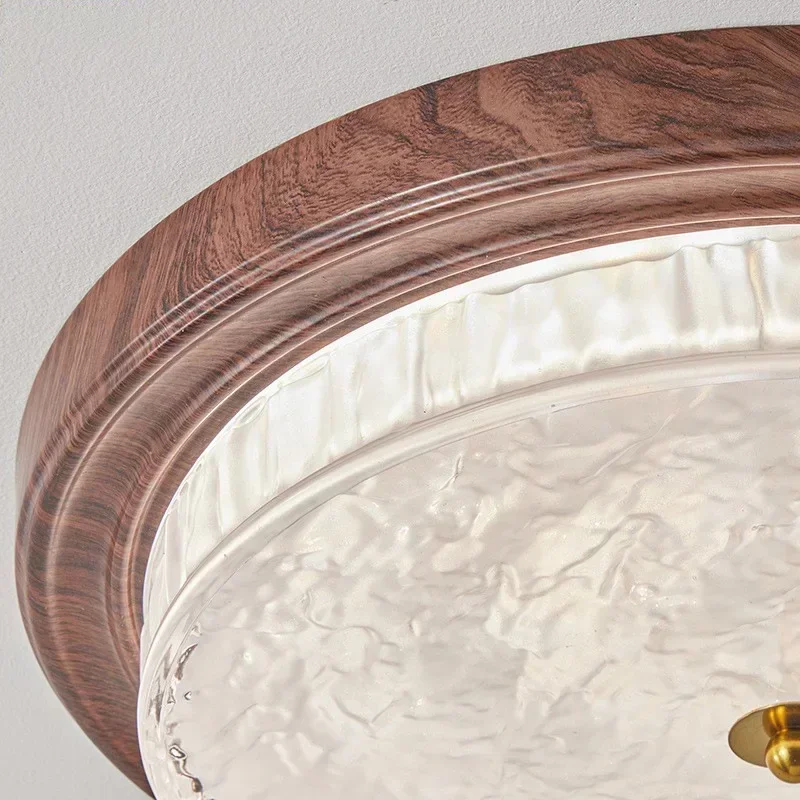 SANDYHA Retro Ceiling Light Glass Pattern Iron LED Hanging Lamp for Living Room Bedroom Dining Table Home Decor Lighting Fixture