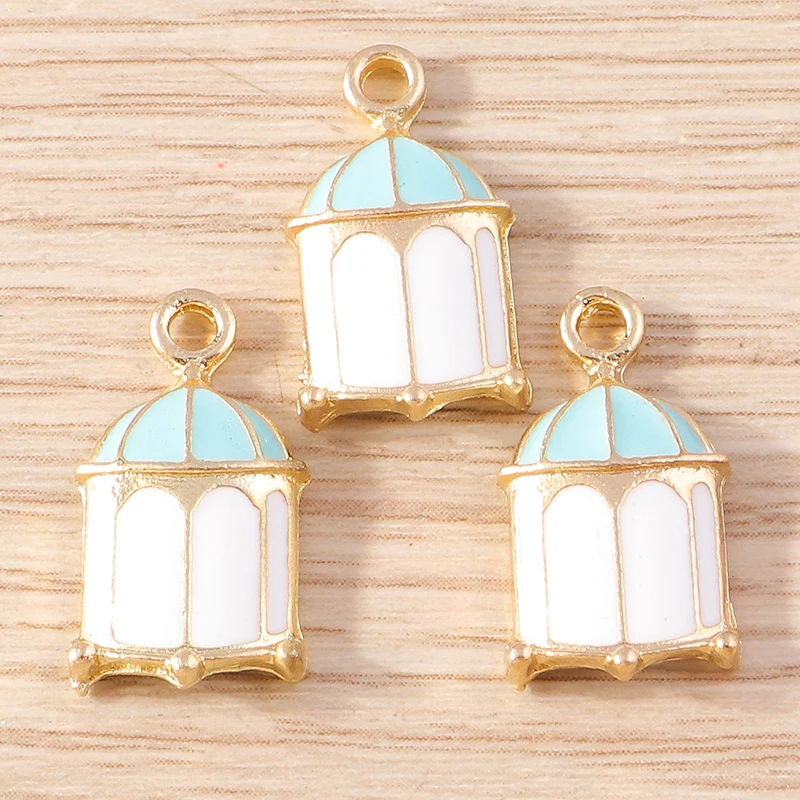 10 stücke Nette Blaue Farbe Emaille Tier Vogel Pinguin Katze Blume Charms Anhänger für Schmuck Machen DIY Ohrringe Halsketten Handwerk geschenk – Detail 10