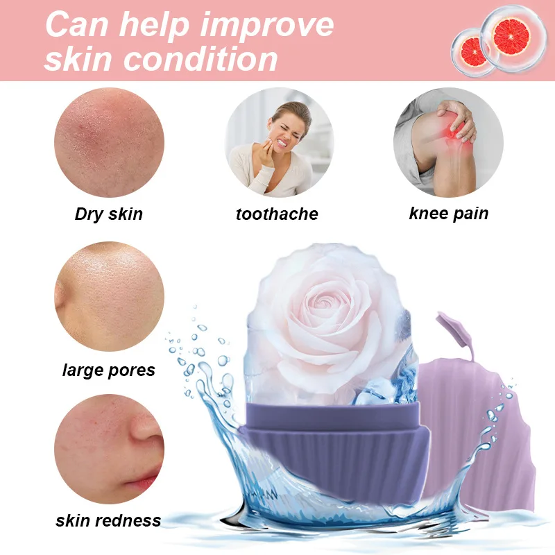 Nuovo Rullo per il viso di ghiaccio Cura della pelle Strumenti per il sollevamento di bellezza Strumenti per il contorno Vassoi per cubetti di ghiaccio Palline per globo di ghiaccio Massaggiatore per il viso Strumento per la cura della pelle