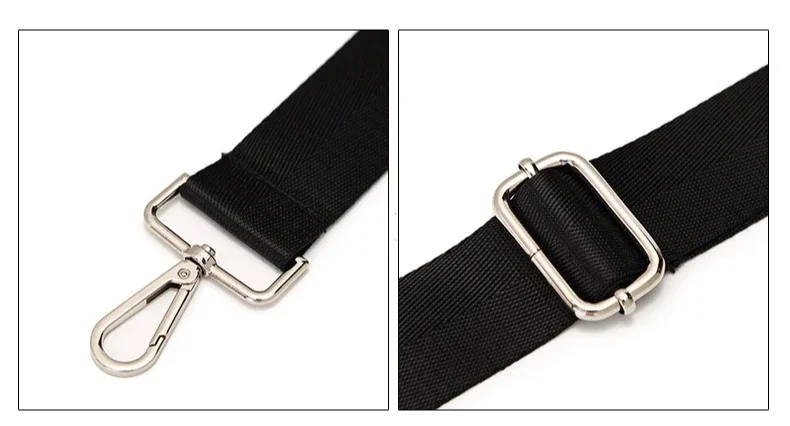 Adjustable Replacement Detachable Belt for Women Men Messenger Bags Handle Handbag Belt Fashion Black Nylon Shoulder Bag Strap