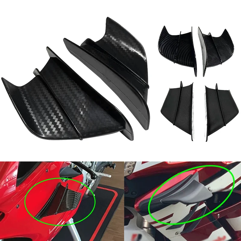 Fit for Yamaha YZF R1 R6 R25 Kawasaki Ninja H2 H2R BMW S1000RR Honda H2 ABS Motorcycle Winglet Aerodynamic Side Wing Fin Spoiler