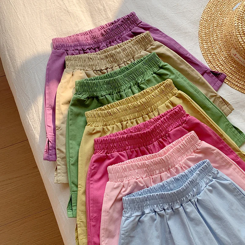 2-10T Summer Infant Kid Boy Girl Shorts Cotton Toddler Baby Clothes Casual Plain Loose Shorts Outfit