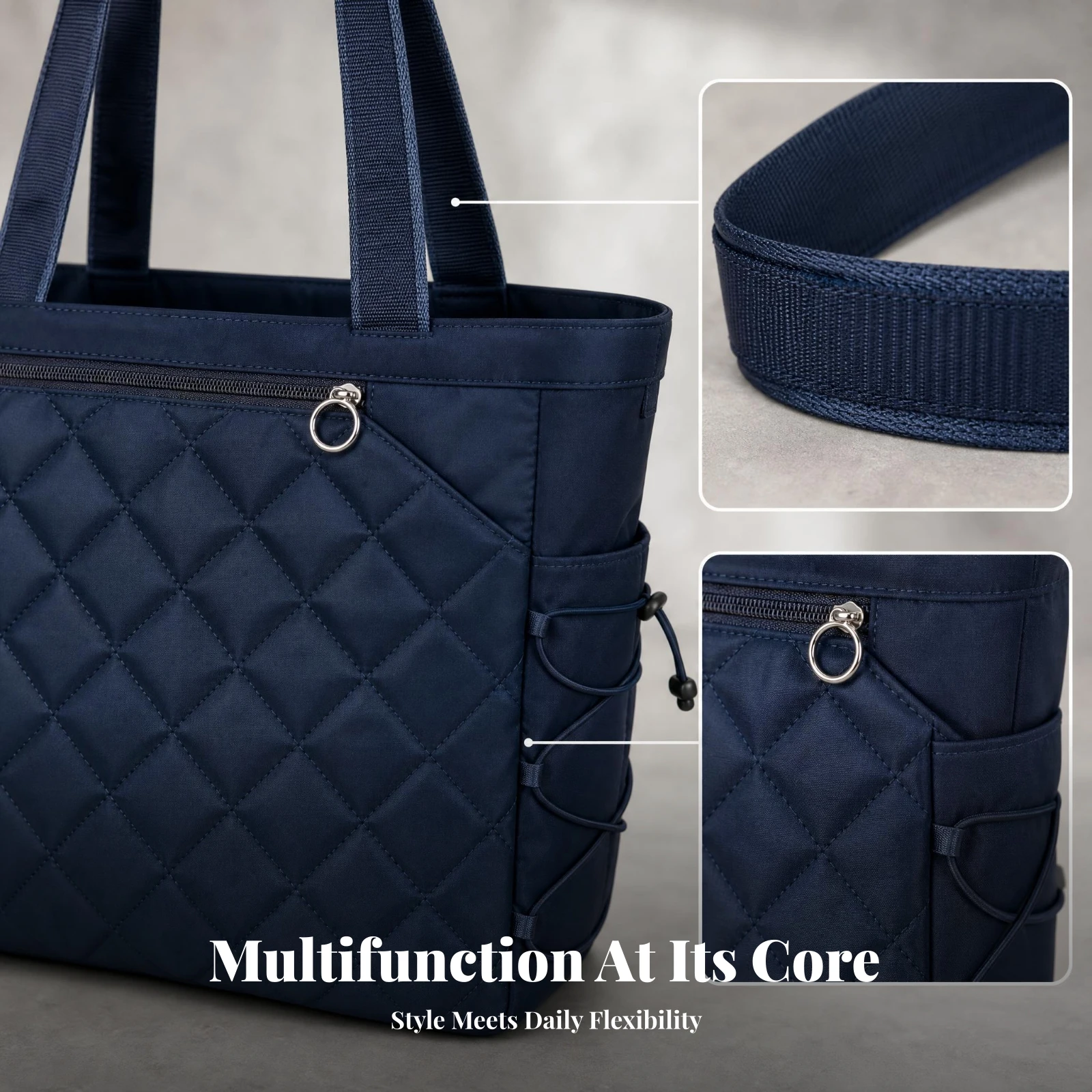

Tennis Tote Bag Roomy Drawstring Closure Quilted Tennis Bag