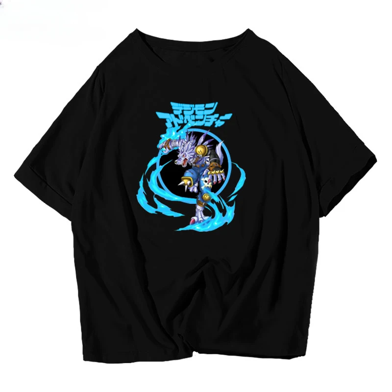 Anime Digimon Adventure Oversized T Shirt Women Men Angemon Agumon Lilimon Angewomon Summer O-neck Short Sleeve Cotton T-shirt view 3