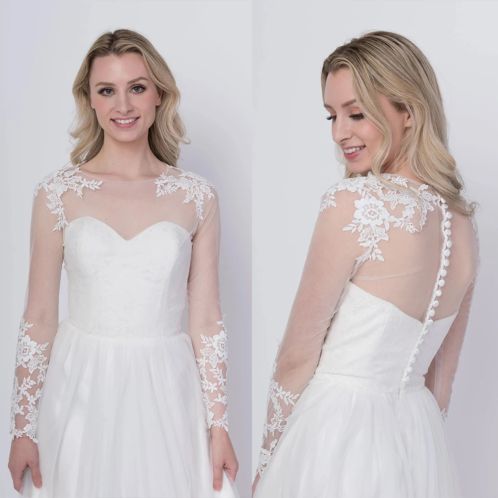 

Свадебная шаль, куртка с кружевной аппликацией, женская накидка, свадебный плащ с длинным рукавом, аксессуары для невесты по индивидуальному заказу