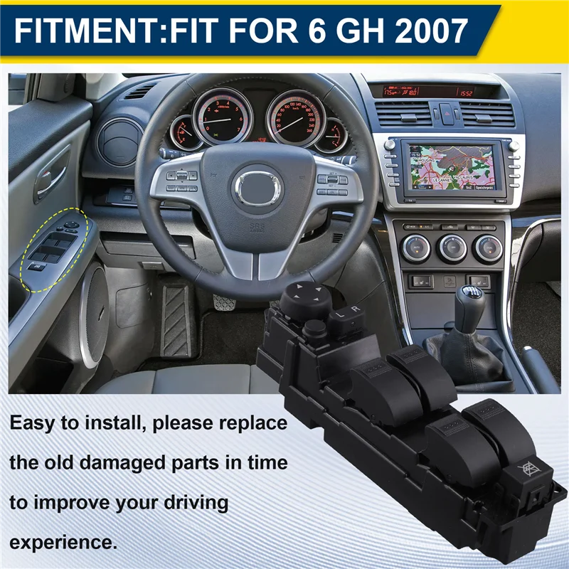 

Car Power Window Control Switch GS1D-66350-B Fit For Mazda 6 GH 2007 Auto Accessory LHD