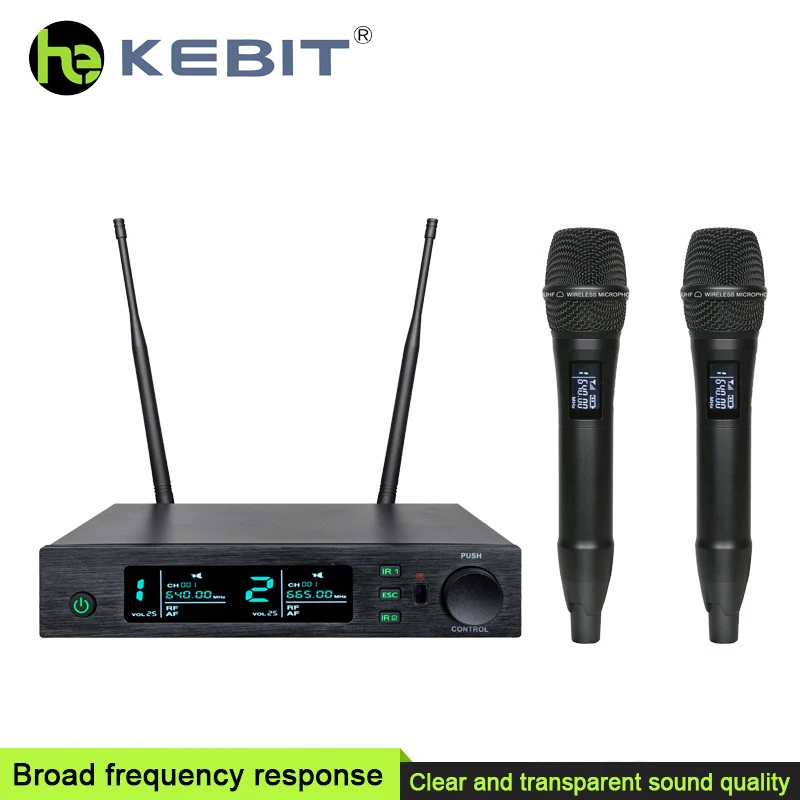 

KEBIT KU-1012 Professional UHF Dynamic Handheld Dual Wireless Microphone for Karaoke Singing