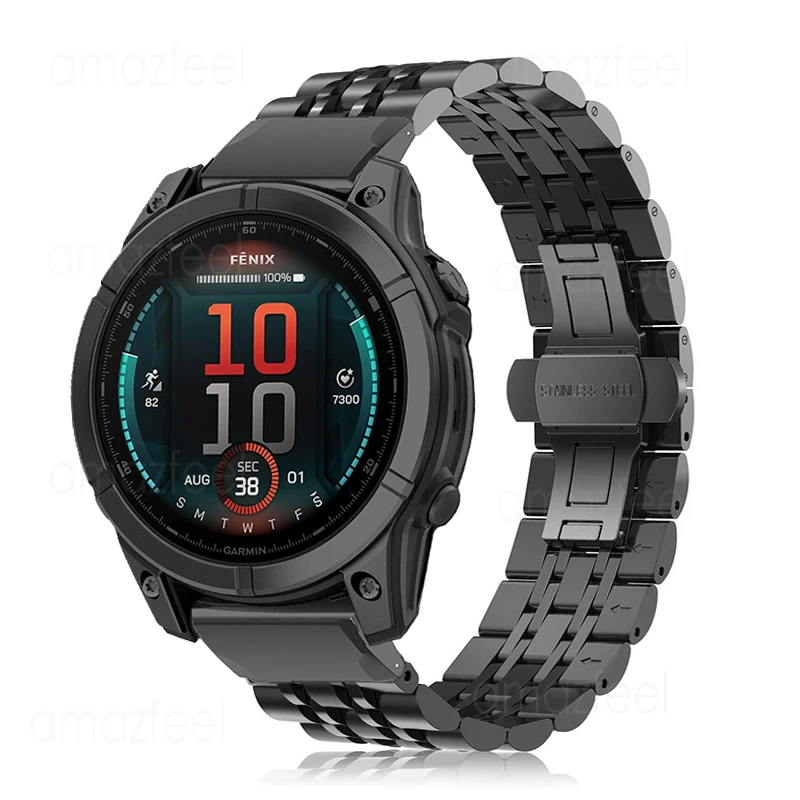 Pulseira de metal de ajuste rápido para garmin fenix e/fenix 8 47mm pulseira de aço inoxidável para garmin fenix 7 6 5 forerunner 955 pulseiras