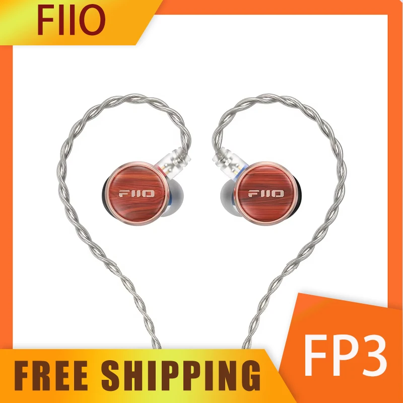 Fiio Fp3 In Ear Earphone Hifi 14.5mm Planar Diaphragm Driver Cable For Audiophile Musician Wood Faceplate 0.78mm For Earphones