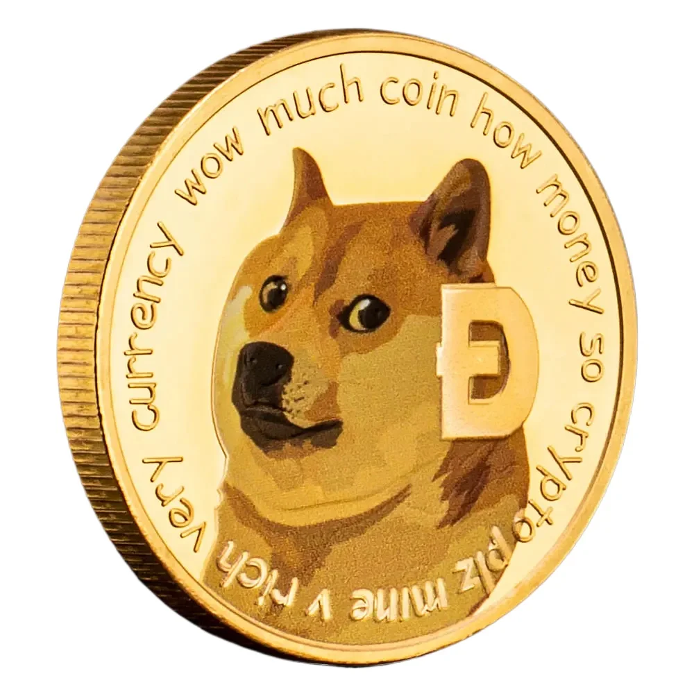 Забавная коллекционная криптовалюта Dogecoin, физическая криптовалюта, позолоченные сувенирные монеты, коллекция подарков