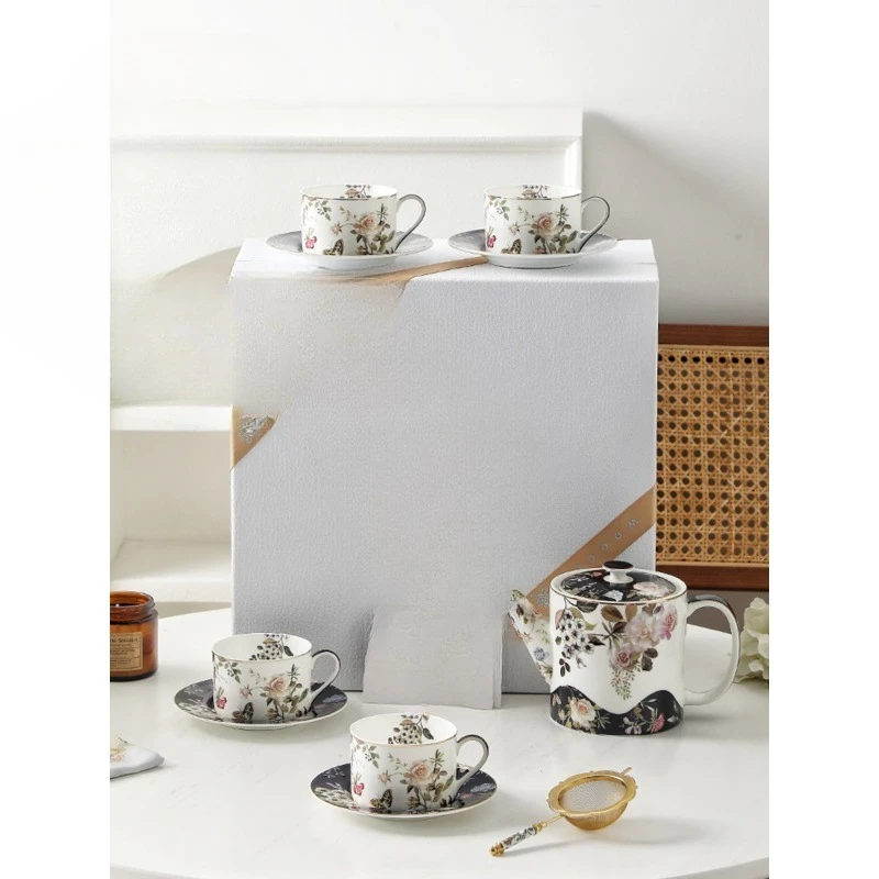 Coffee cup set with pot exquisite gift box wedding gift
