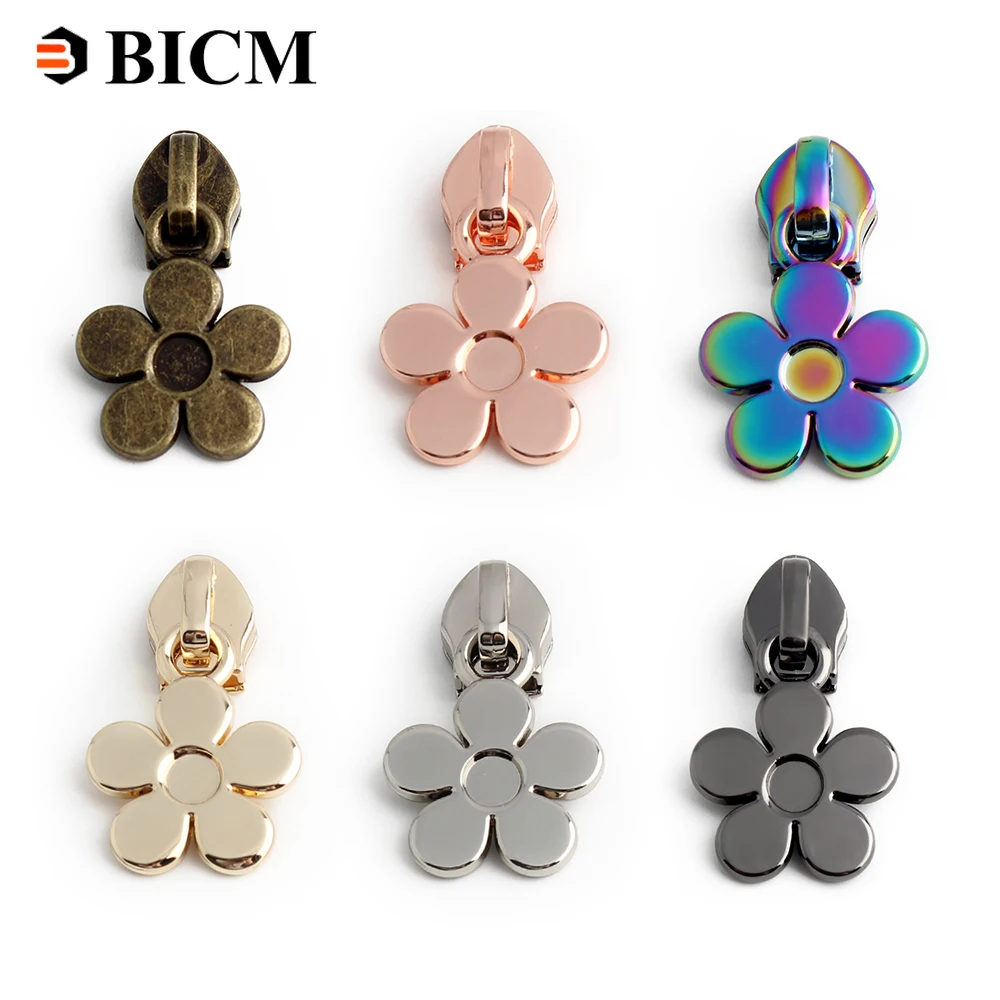 

10/30/50/100Pcs Flower Zipper Pulls For Nylon Zippers Tape Bags Pocket 5# Zipper Sliders Luggage DIY Garment Sewing Accessories