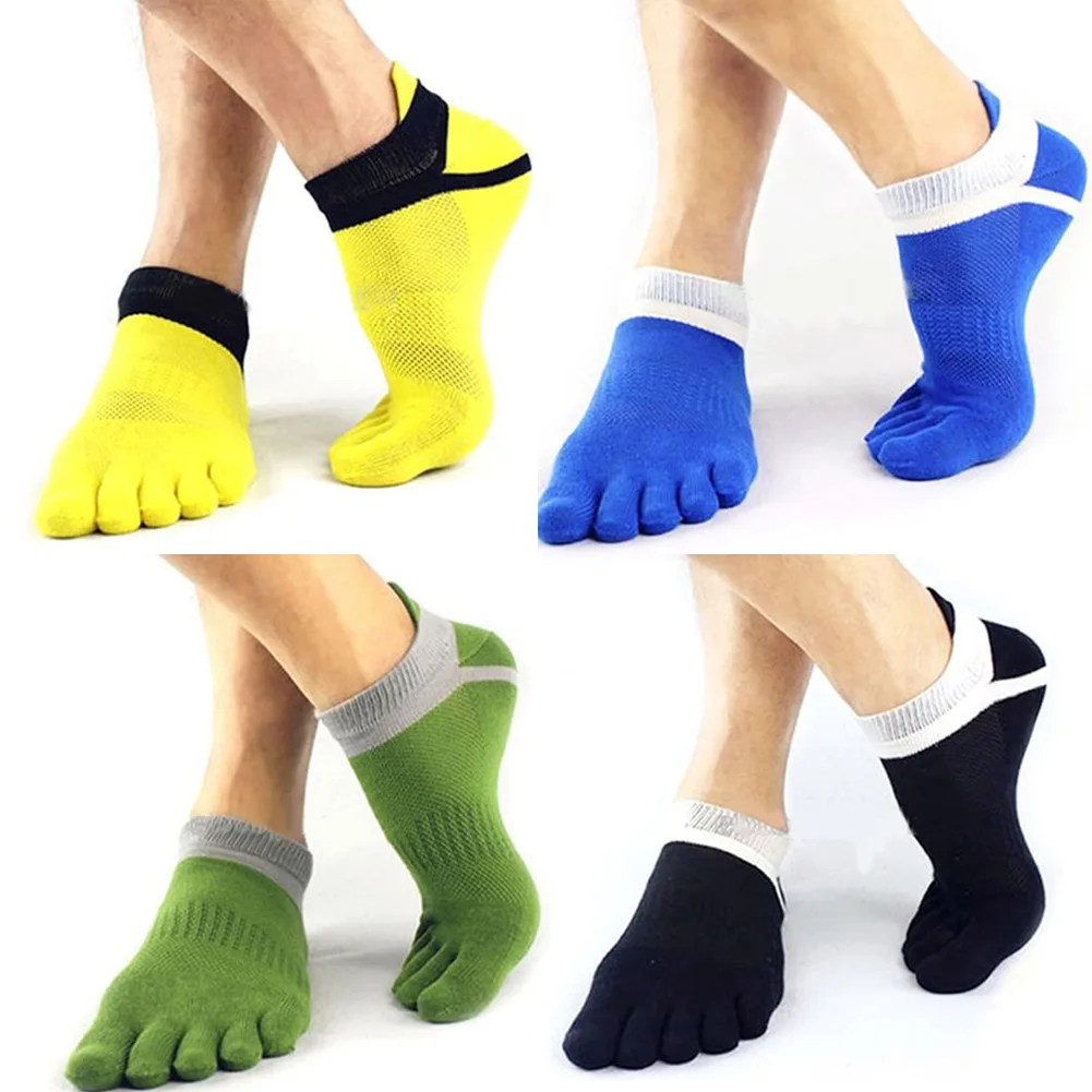 Breathable Men Socks Sports For Five 5 Finger Toe Shoes Solid Colors Socks Mens Sport Socks Sox Non-slip Yoga Socks Cotton