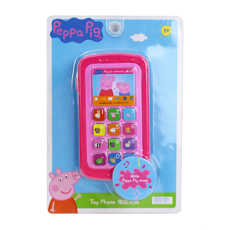 Peppa Pig Emulation Mobile Phone Children Early Education Playing House Simulation Sound Lamplight Music Tablet Phone Toys Gifts