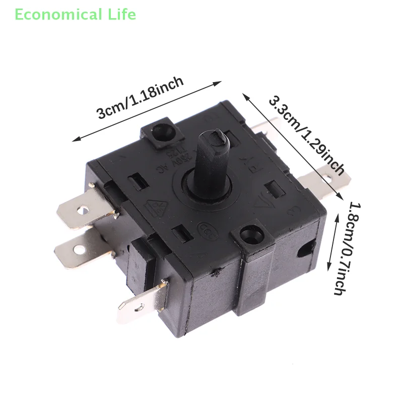 Electric Room Heater Gear Knob Switch 3Pin 5Pin Rotary Switch Selector 16A Temperature Control Switch