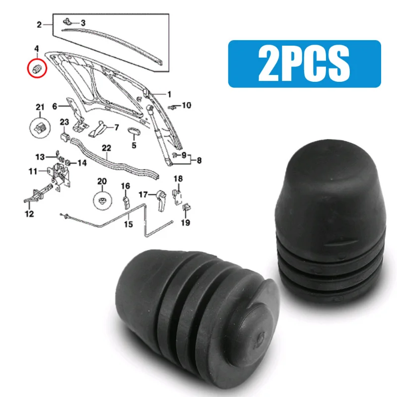 2pcs Car Bumper Hood Bonnet Lid Stop Rubber Buffers Tailgate Cushion Pier Replacement Car Accessories for Most VW & SKODA Models 6