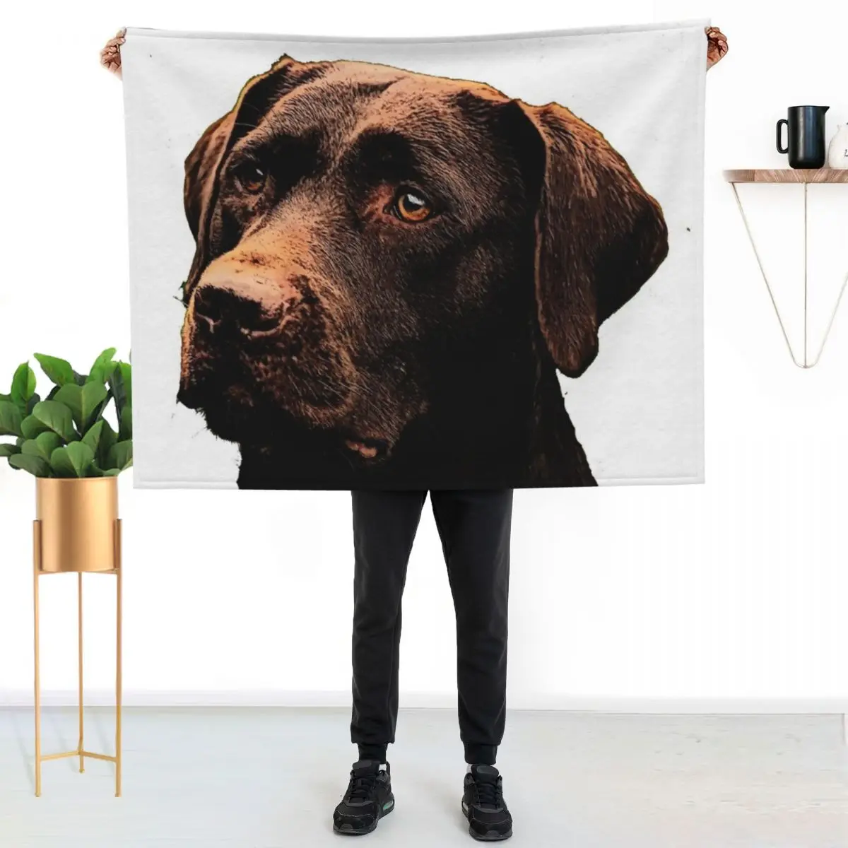 

Chocolate Lab Throw Blanket Soft Cozy Blanket for Pet Kids Adults