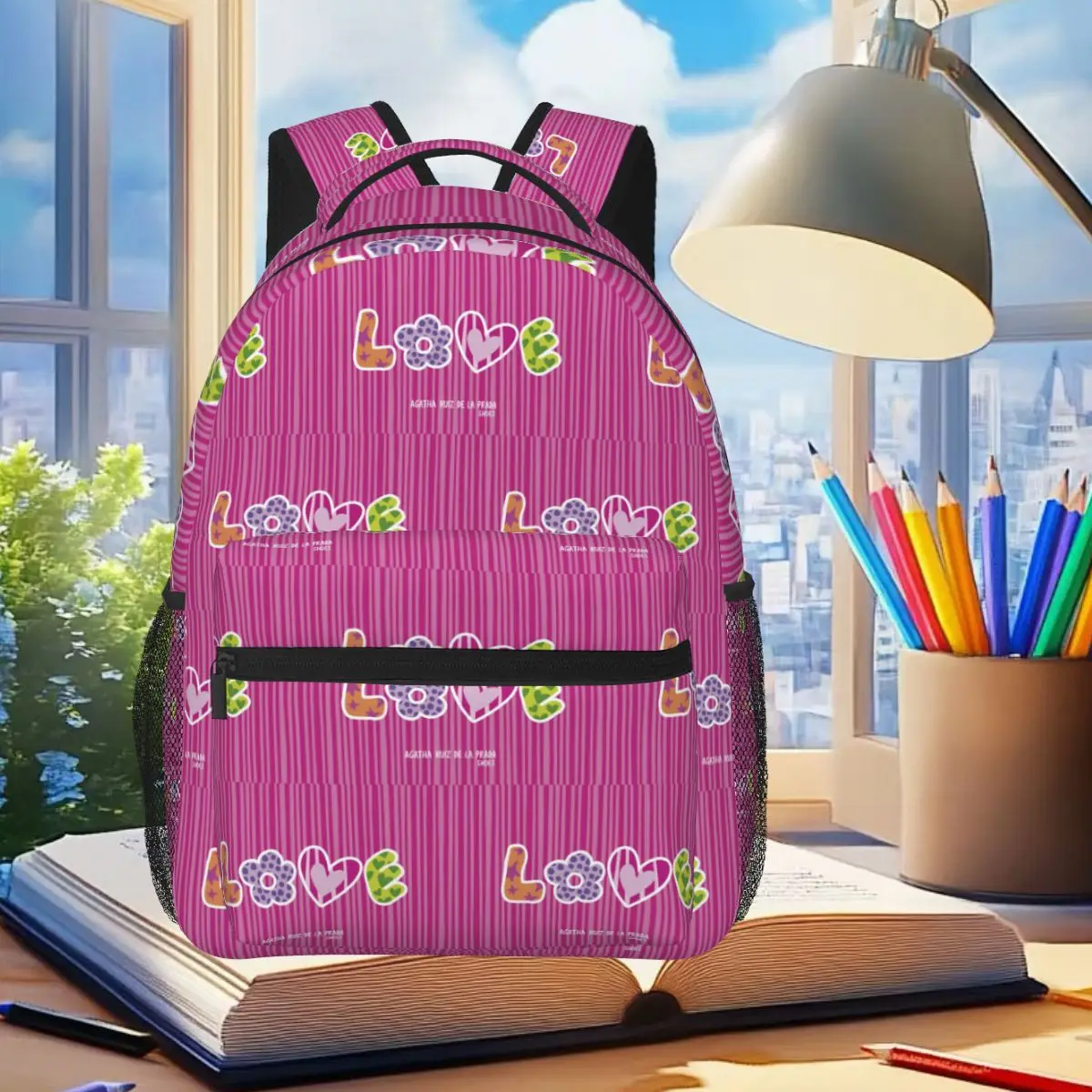 Mochila con patrón Agatha Ruiz-De La-Prada, mochila para estudiantes, niños y niñas, mochila escolar para niños, bolsos de hombro para ordenador portátil para hombres y mujeres
