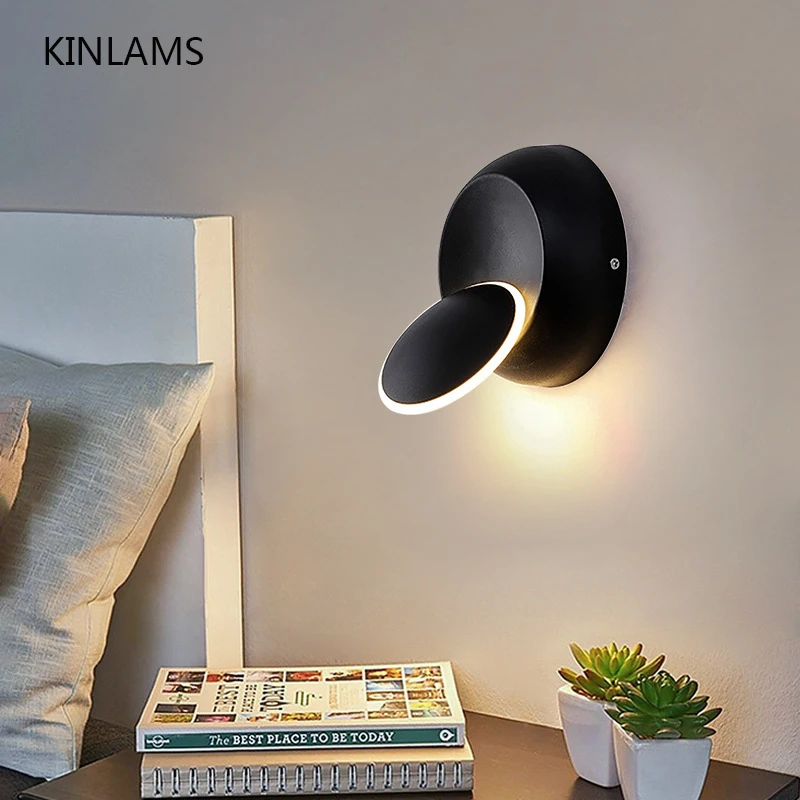 

360° Rotation Creative Nordic LED Wall Lamp Bedroom Bedside Foyer LED Moon Sconce Aisle Hallway Home Indoor Decor Wall Light