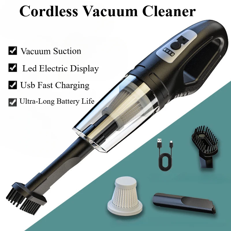 

Car Vacuum Cleaner Strong Suction Wireless Portable Vacuum Cleaners Household Handheld Powerful Cleaning Machine for Home Car