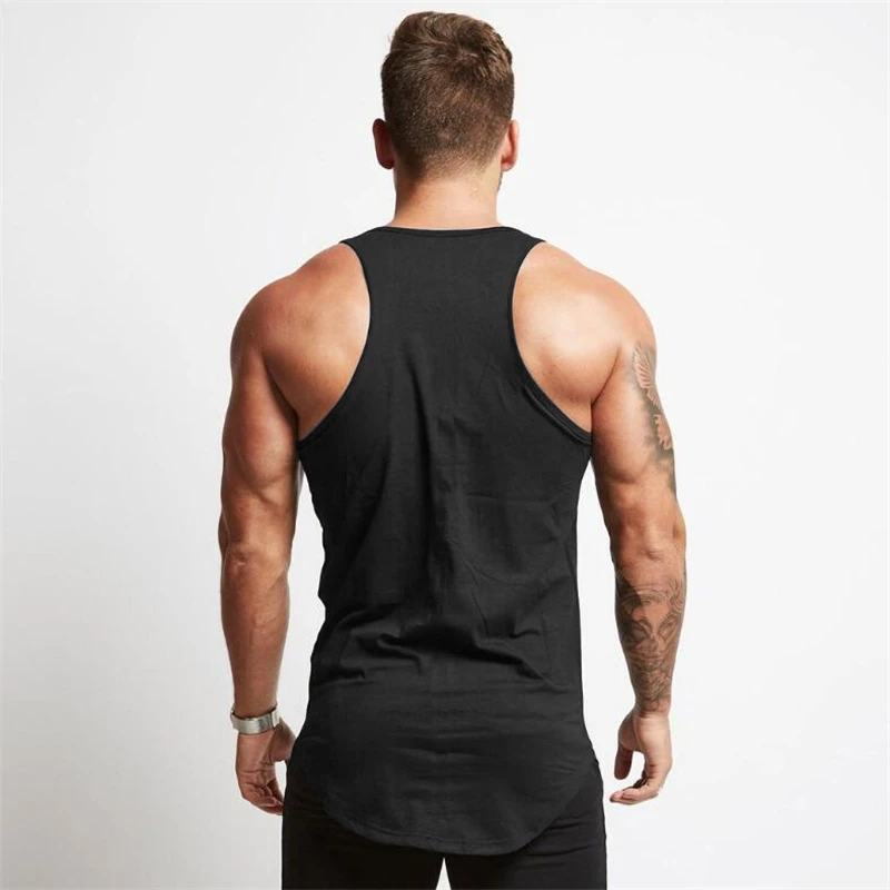 Men's Cotton Fitness Crew neck Tank Top Summer Casual Gym Wear Moisture running vest Wicking Breathable Cool Rounded Hem Singlet