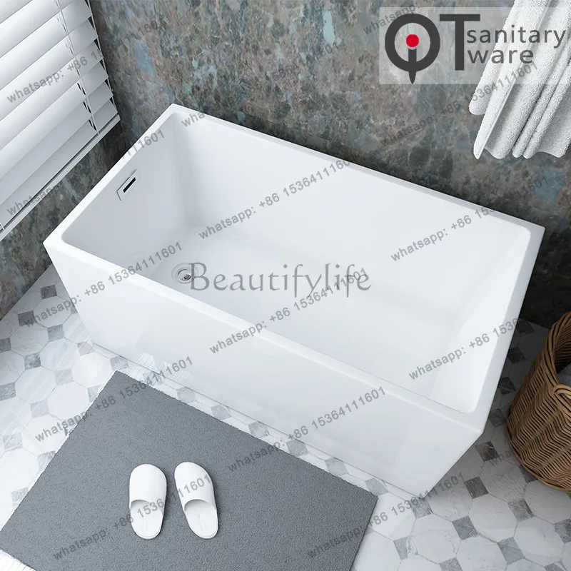 Square with seat Popular style Household acrylic independent small bathtub QT-075A