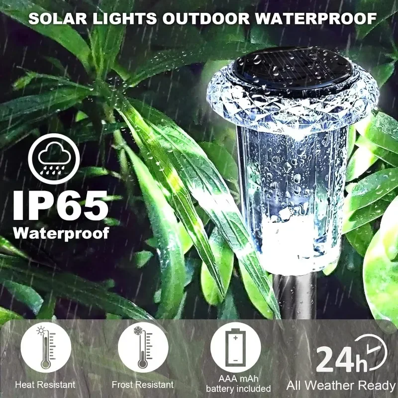 

1/2/4/6/8/10Pcs Outdoor Solar Lights IP65 Waterproof Auto Sensor Stainless Steel Pathway Garden Decoration Energy Saving