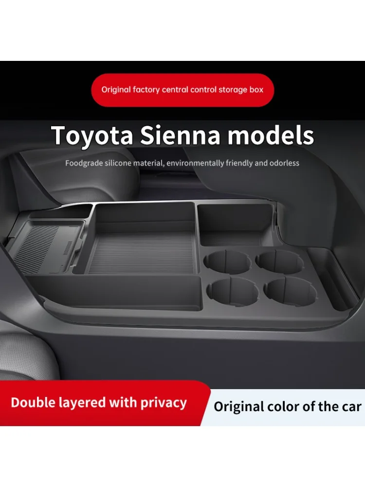 Dla ‌ ‌ Toyota Sienna 2024 2025 Schowek Podłokietnik Centralny Ukryty Schowek Uchwyt na Kubek Organizer Akcesoria Wewnętrzne — 2