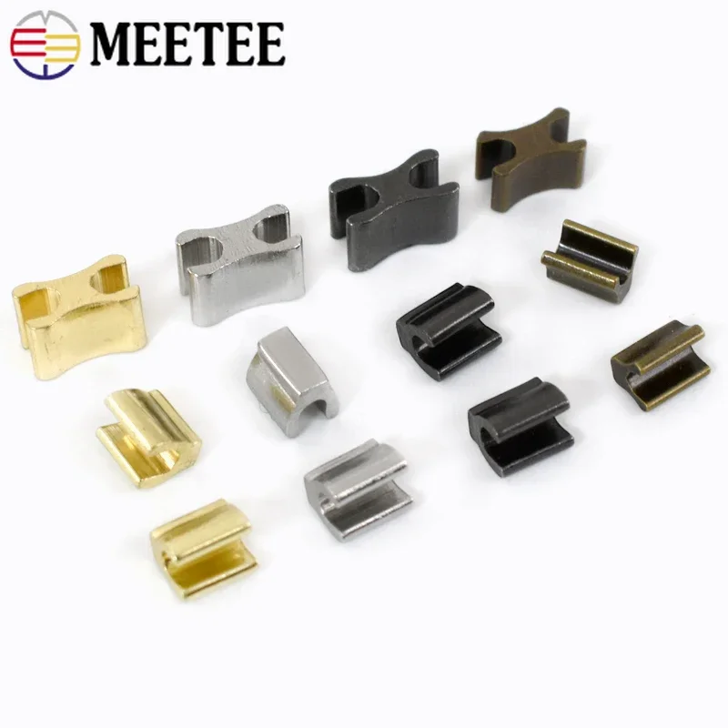 50Pcs Meetee 3# 5# Metal U Stopper Zipper Repair Kit Clothes Zips Tail Clip Non-slip End Lock Tools