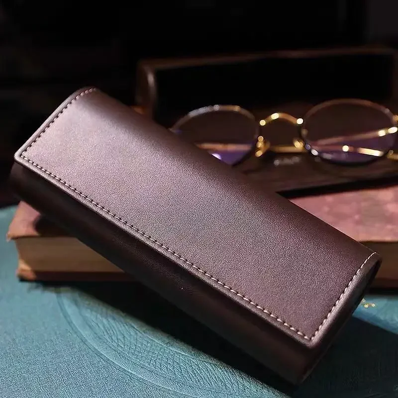 Luxury Myopia Leather Glasses Case Leather Sunglasses Case for Women Eyeglasses Case Sun Glasses Pouch Solid Eyewear Accessories
