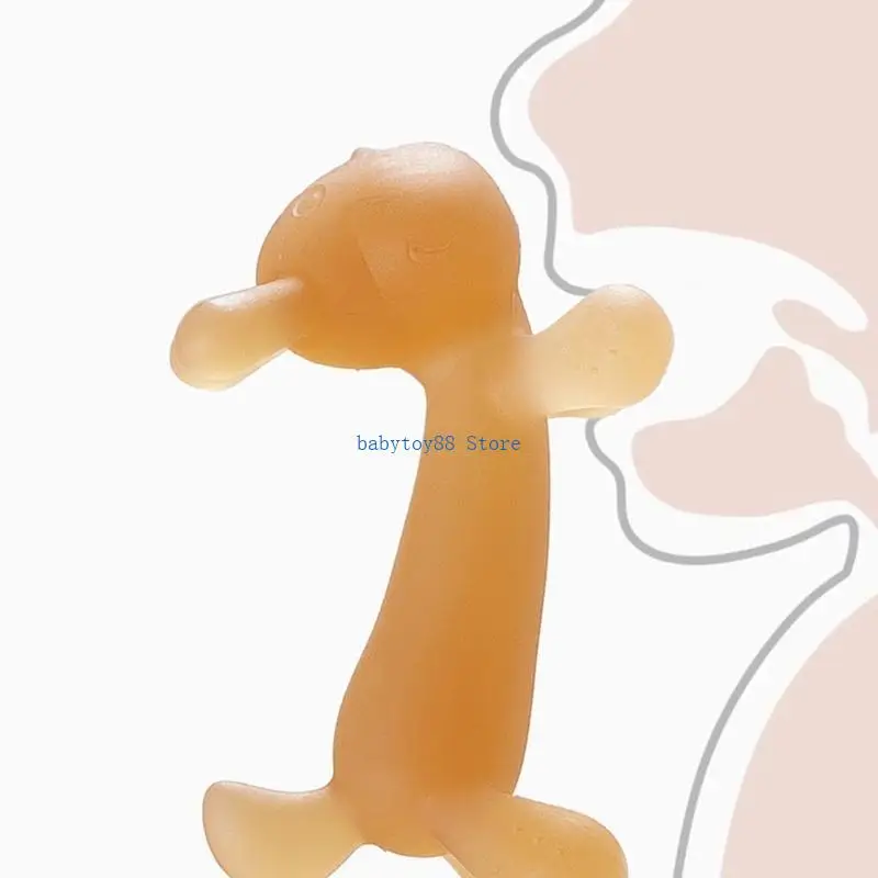 

Y4UD Cartoon Baby Teething Toy Infant Soother Soft Silicone Rabbit Chewable Toy Gift