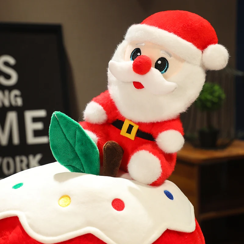 1pc bonito dos desenhos animados papai noel boneca de pelúcia maçã vermelha brinquedos de plantas de pelúcia agradável decoração para casa presentes para presentes de natal