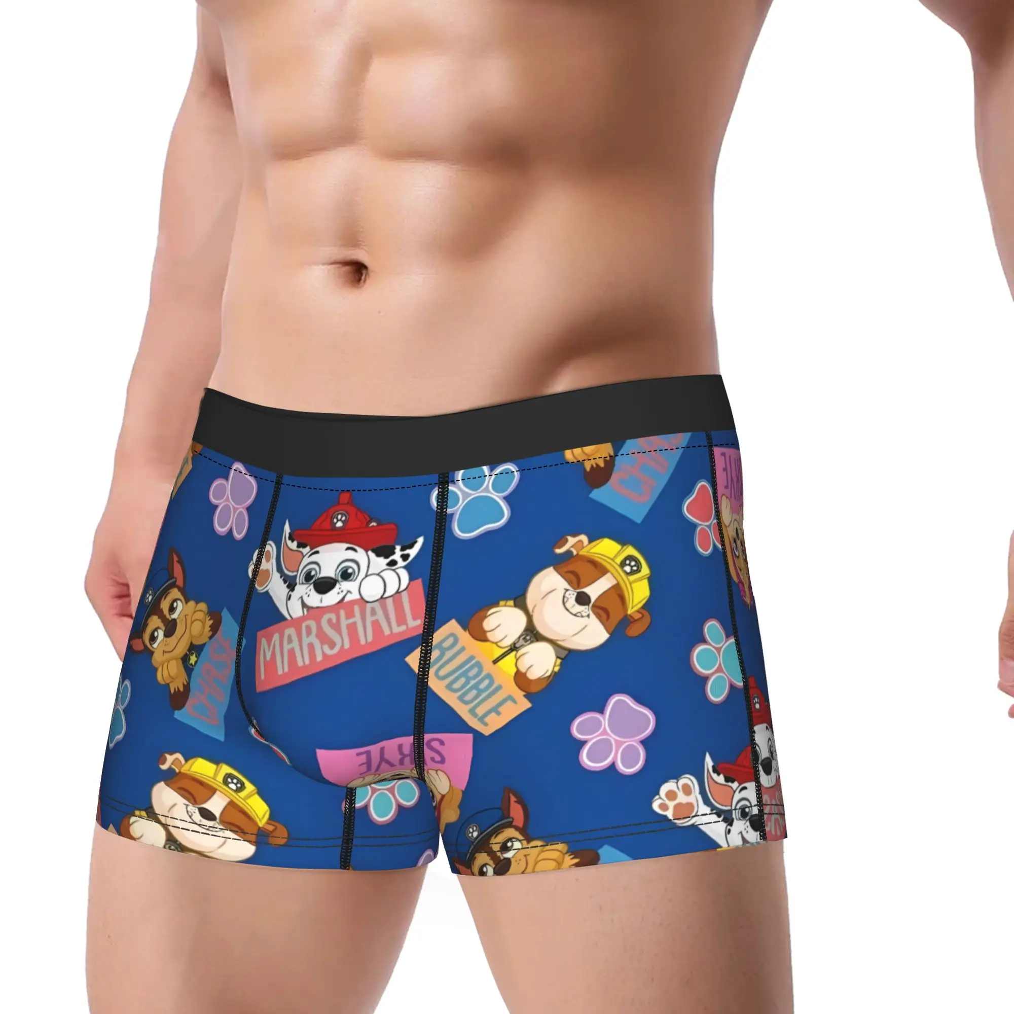 Cartoon Paw Dogs Patrols Trunk  3D Pouch Underwear Trenky Design Shorts Briefs Sexy Soft Males Panties Large Size